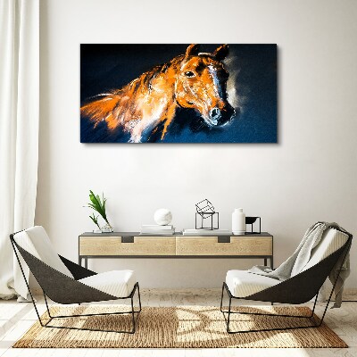 Portrait of a horse in intense colors Print on canvas