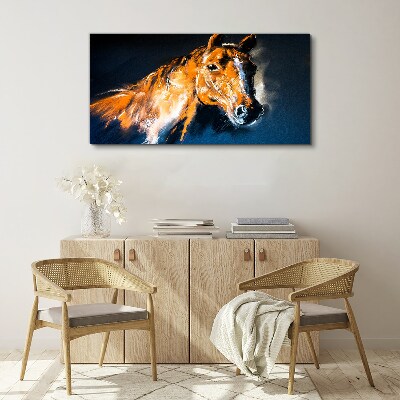 Portrait of a horse in intense colors Print on canvas