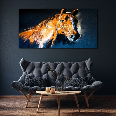 Portrait of a horse in intense colors Print on canvas