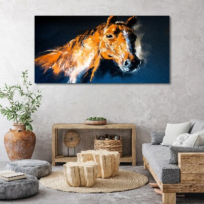 Portrait of a horse in intense colors Print on canvas