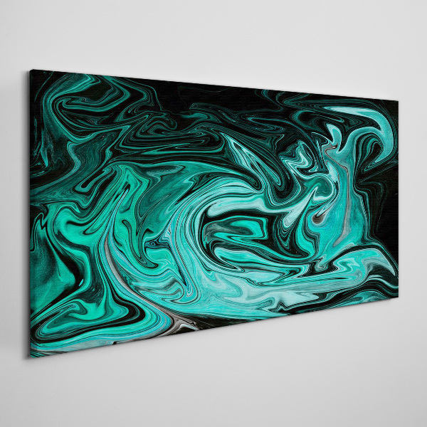 Turquoise swirls of abstraction Canvas wall art
