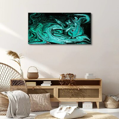 Turquoise swirls of abstraction Canvas wall art