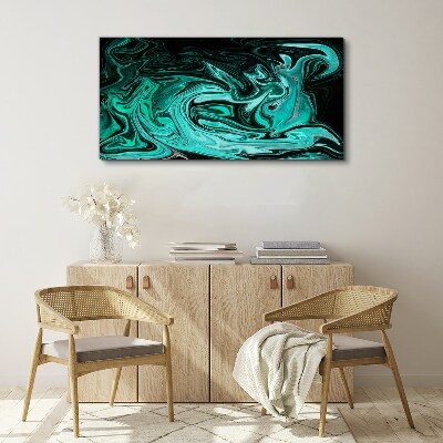 Turquoise swirls of abstraction Canvas wall art