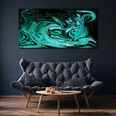 Turquoise swirls of abstraction Canvas wall art