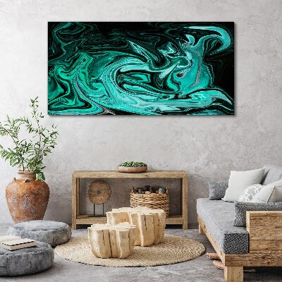 Turquoise swirls of abstraction Canvas wall art