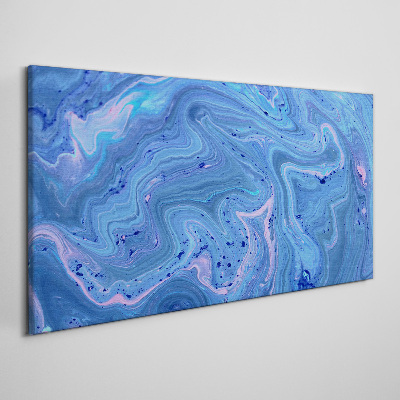 Ocean waves of blue marble Print on canvas