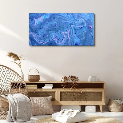 Ocean waves of blue marble Print on canvas