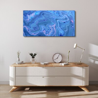 Ocean waves of blue marble Print on canvas