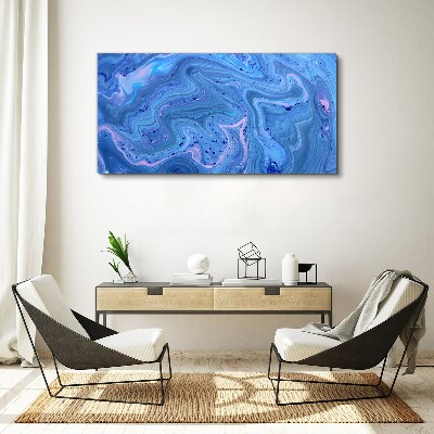 Ocean waves of blue marble Print on canvas
