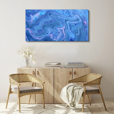 Ocean waves of blue marble Print on canvas