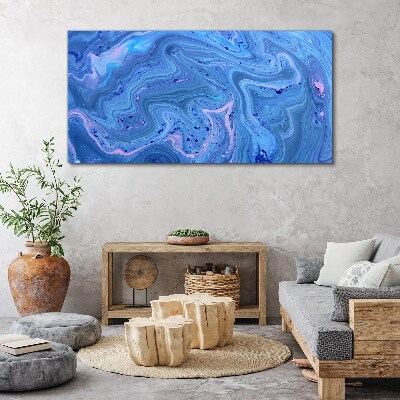 Ocean waves of blue marble Print on canvas