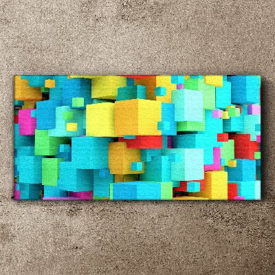 Colorful cubes on a 3D background Canvas wall art