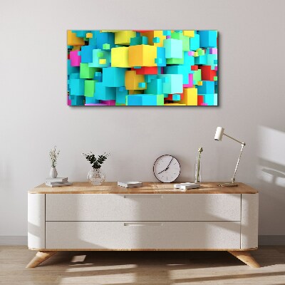 Colorful cubes on a 3D background Canvas wall art