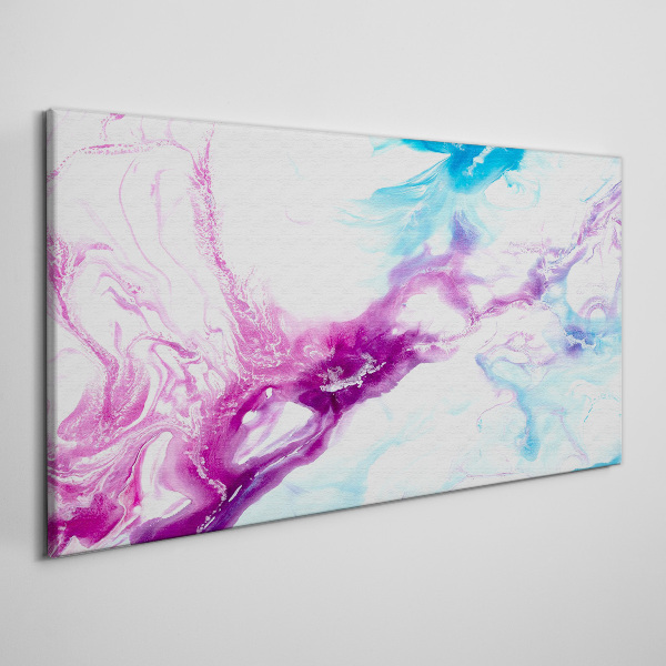 Waves of colors in blue and pink Print on canvas