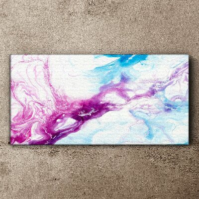 Waves of colors in blue and pink Print on canvas