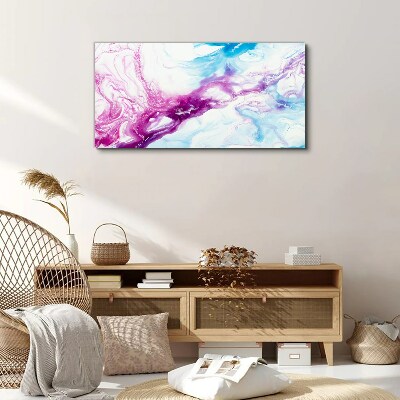 Waves of colors in blue and pink Print on canvas