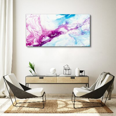 Waves of colors in blue and pink Print on canvas