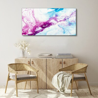 Waves of colors in blue and pink Print on canvas