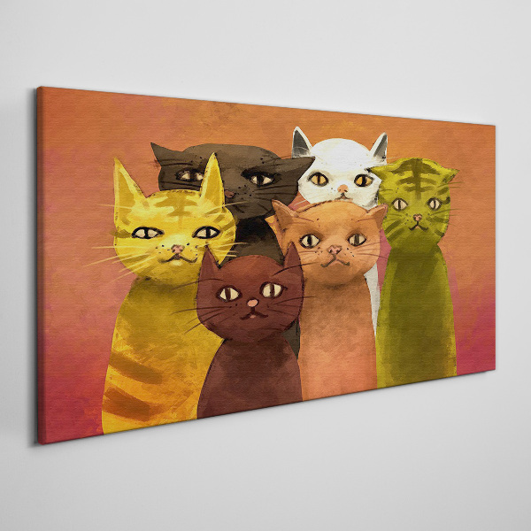 Cats in colorful harmony Print on canvas