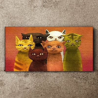 Cats in colorful harmony Print on canvas