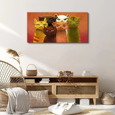 Cats in colorful harmony Print on canvas
