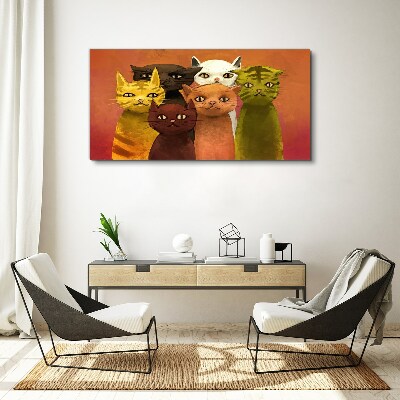 Cats in colorful harmony Print on canvas