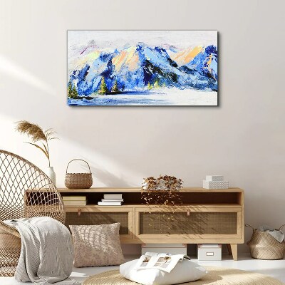 Winter mountain landscape Canvas wall art
