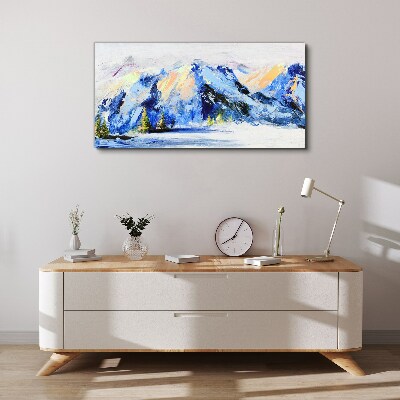 Winter mountain landscape Canvas wall art