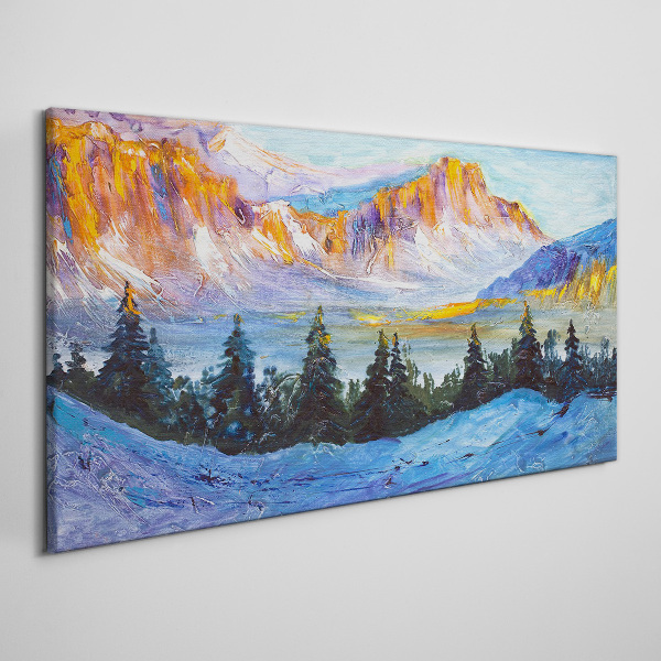 Winter mountain landscape Print on canvas