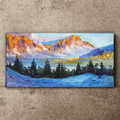 Winter mountain landscape Print on canvas