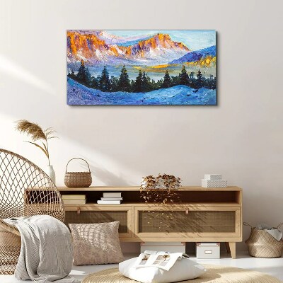 Winter mountain landscape Print on canvas