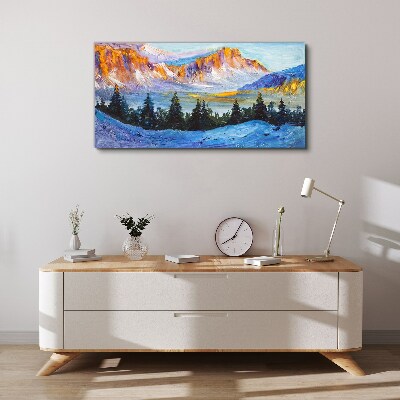 Winter mountain landscape Print on canvas