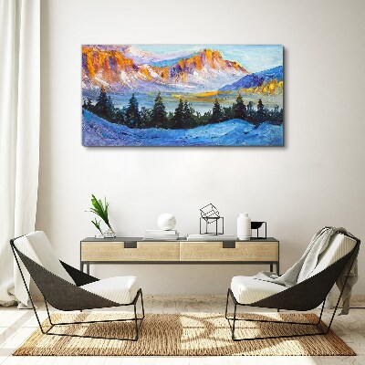 Winter mountain landscape Print on canvas