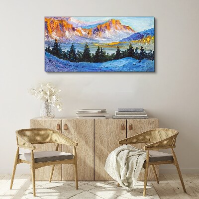 Winter mountain landscape Print on canvas