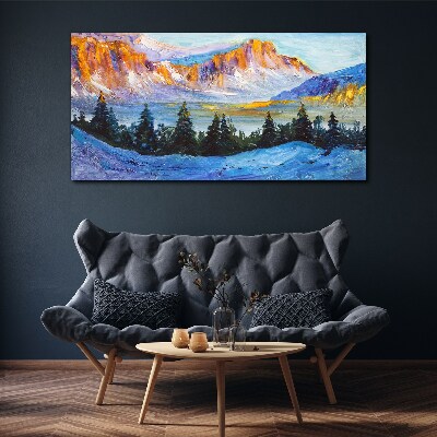 Winter mountain landscape Print on canvas