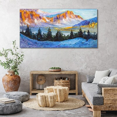 Winter mountain landscape Print on canvas