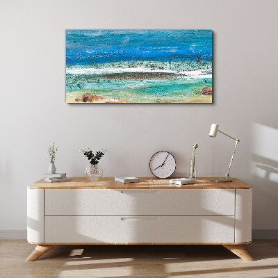 Calm Sea in Shades of Blue Print on canvas