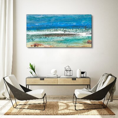 Calm Sea in Shades of Blue Print on canvas