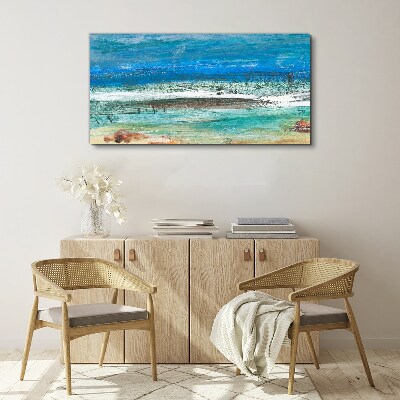 Calm Sea in Shades of Blue Print on canvas