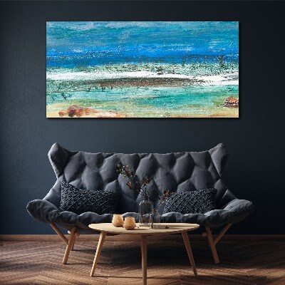Calm Sea in Shades of Blue Print on canvas