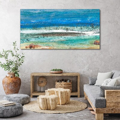 Calm Sea in Shades of Blue Print on canvas