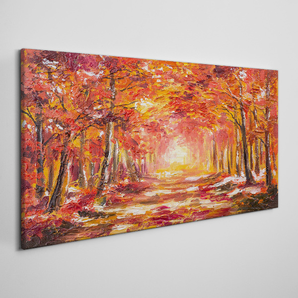 Autumn reflections in the forest Canvas wall art