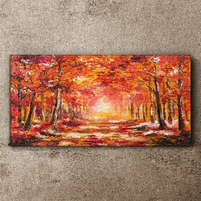 Autumn reflections in the forest Canvas wall art