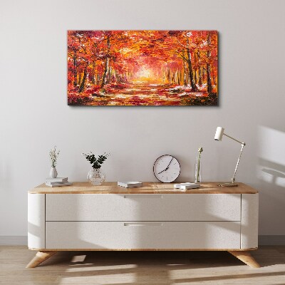 Nature forest autumn leaves Canvas Wall art