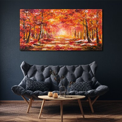 Autumn reflections in the forest Canvas wall art