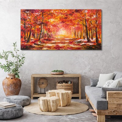 Autumn reflections in the forest Canvas wall art
