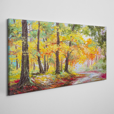 Forest leaves nature path Canvas Wall art