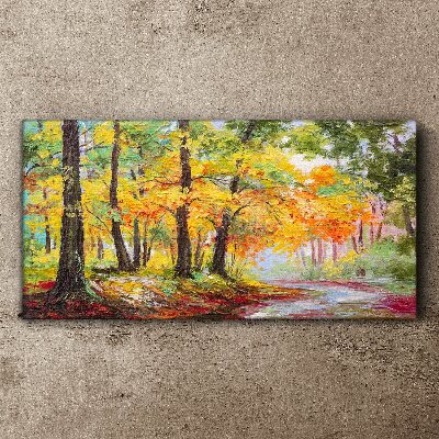 Autumn tree alley Print on canvas