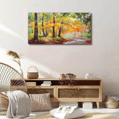 Autumn tree alley Print on canvas