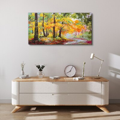 Autumn tree alley Print on canvas